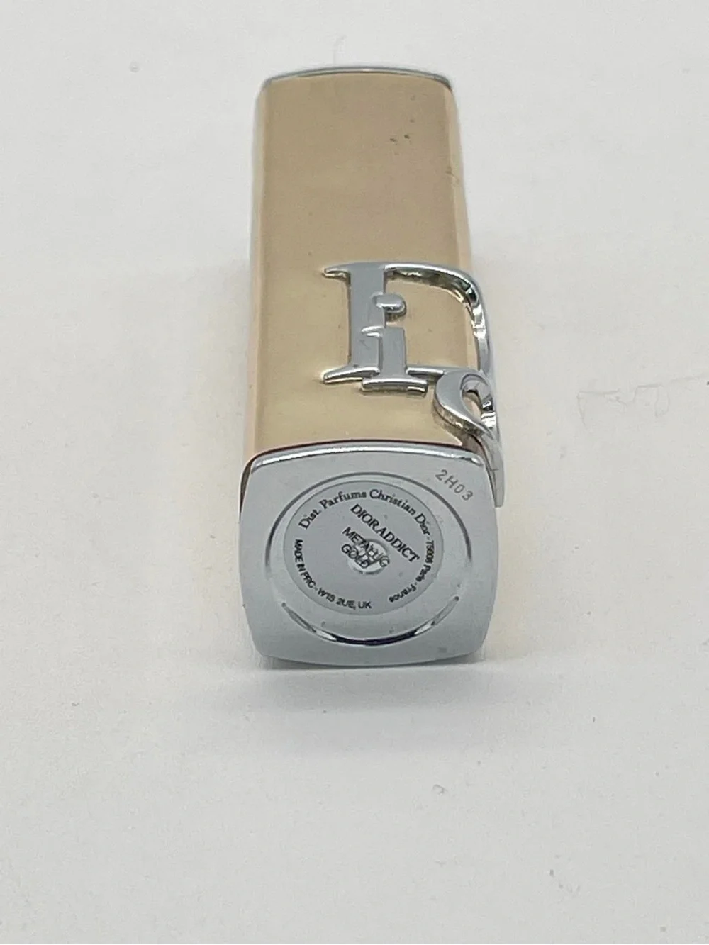 Dior Gold and Silver Logo Lipstick Holder